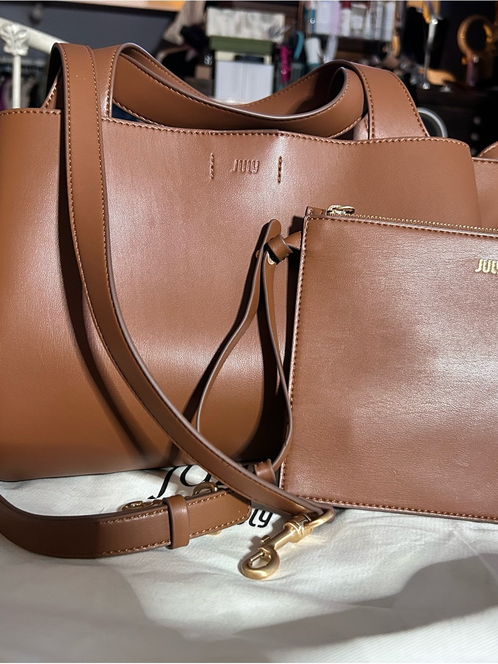Juliette Soft Small Tote in whiskey Leather